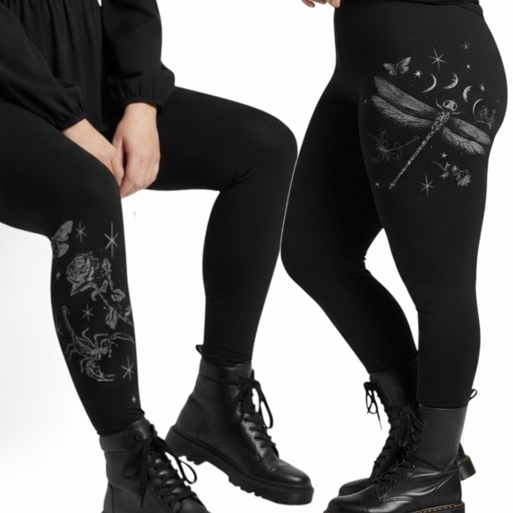 TORRID Nightfall "Mystic Dragonfly" Deep Black Leggings NWT Size 4X